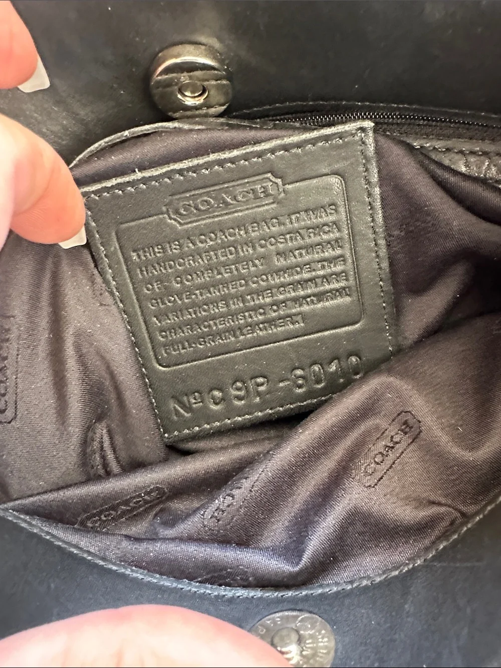 Coach Black Leather Shoulder Bag with Silver Hardware